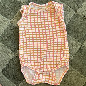 Primary Pink and Yellow Grid Kids Bodysuit